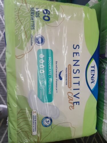 Tena Sensitive Care Pads #4 Moderate Absorbency 60 Count Long