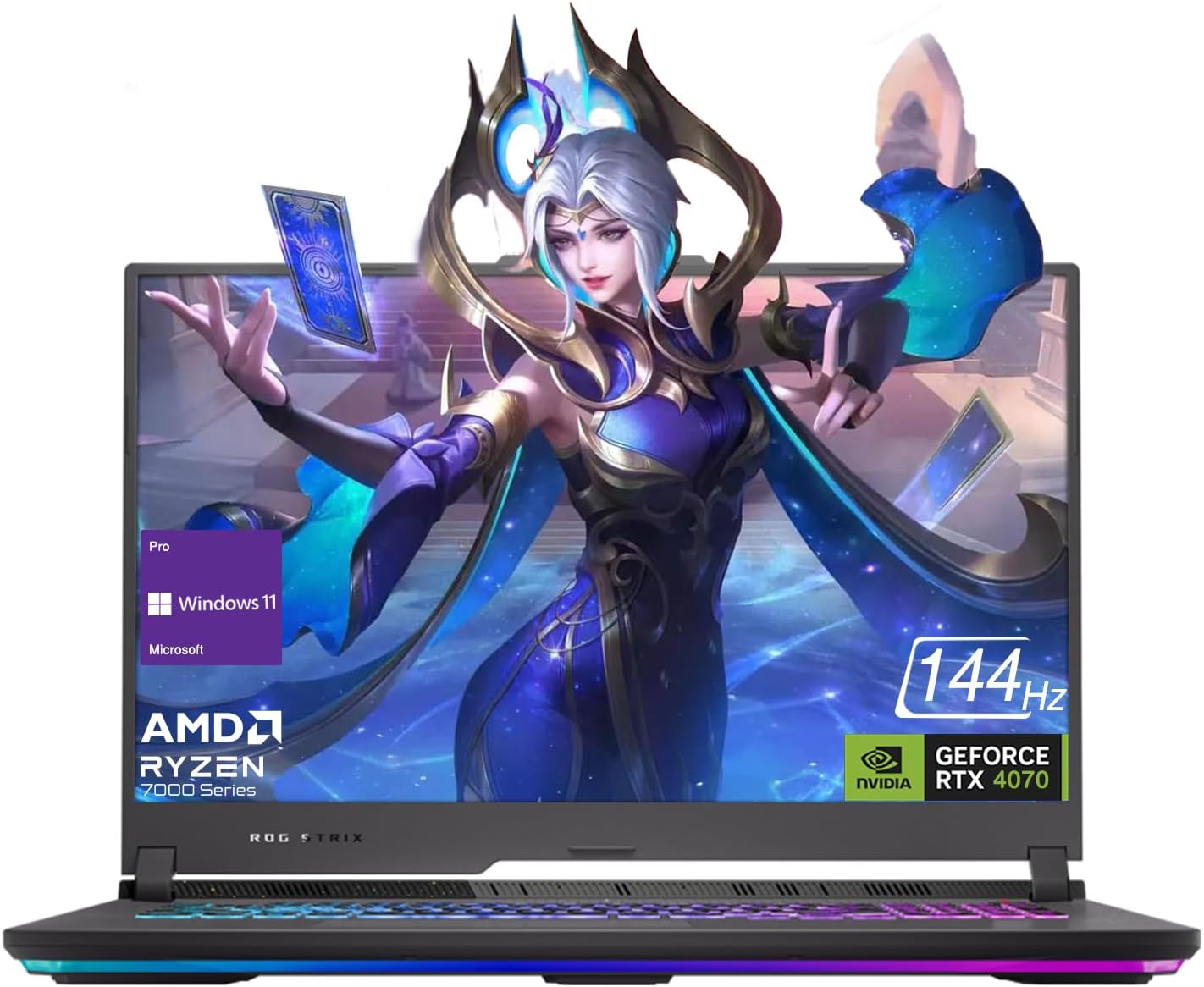 ASUS ROG Strix G17 Gaming Laptop, 17.3″ FHD 144Hz, AMD Ryzen 9 7845HX, GeForce RTX 4070, 64GB DDR5 RAM, 2TB PCIe M.2 SSD, HDMI, USB 3.2 Gen 1, Wi-Fi 6, RGB Backlit Keyboard, Windows 11 Pro, Black