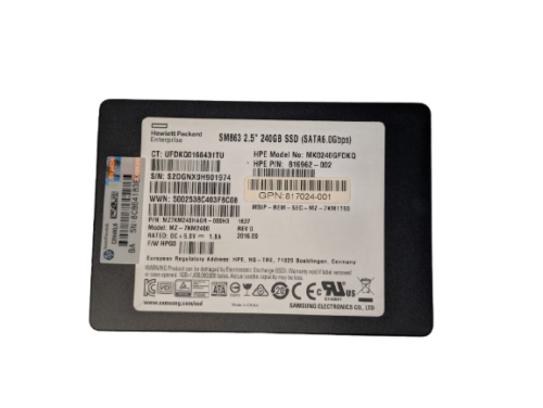 HP 240GB SM863 2.5″ SATA 6Gb/s Solid State Drive MZ-7KM2400