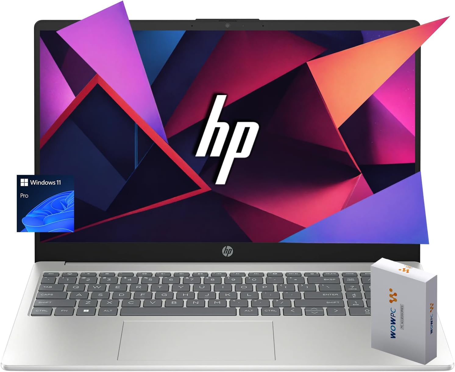 HP New G9 Entry-Level Business Laptop | 16GB RAM | 512GB PCIe SSD | Intel Processor & UHD Graphics | 15.6″ FHD 1080p Display | Ethernet RJ-45 | SD Card Reader | Windows 11 Pro | WOWPC Recovery USB