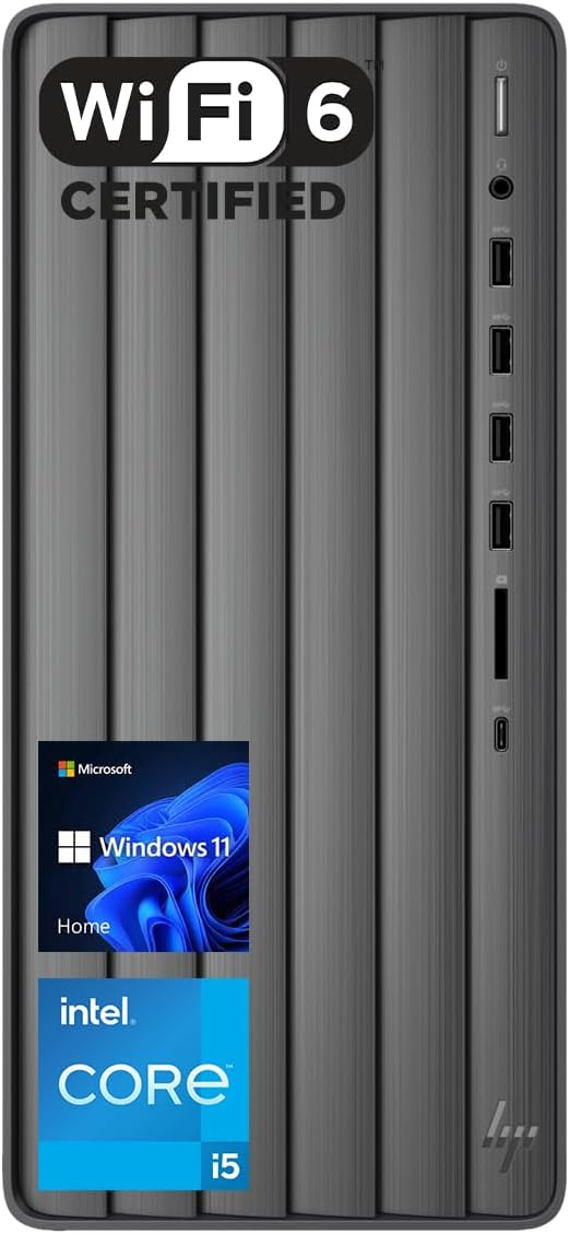 HP i5 Envy Tower Desktop, 13th Gen Intel i5-13400, Intel UHD Graphics 730, 32GB RAM, 1TB SSD + 2TB HDD, Wi-Fi 6, HDMI, RJ-45, 3-in-1 Memory Card Reader, Wired KB & Mouse, Windows 11 Home