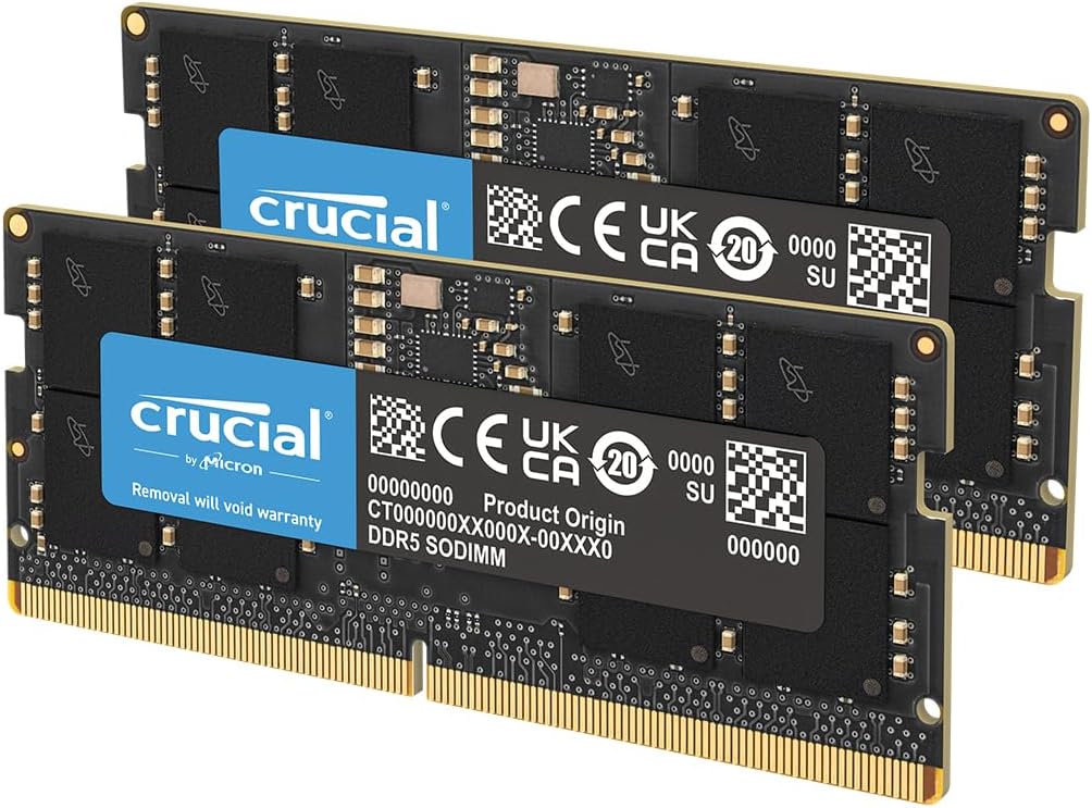 Crucial RAM 64GB Kit (2x32GB) DDR5 4800MHz CL40 Laptop Memory CT2K32G48C40S5