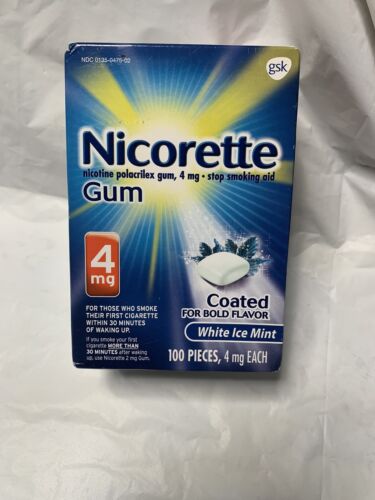 Nicorette 4 mg White Ice Mint Nicotine Gum – 100 Count