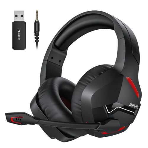 BINNUNE Wireless Gaming Headset with Microphone for PC PS4 PS5, 2.4G