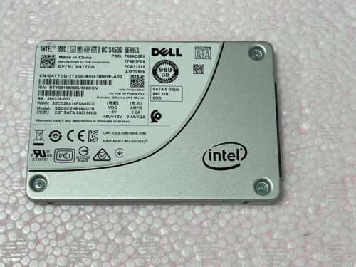 960GB 6Gbps SATA Read Intensive 2.5” SSD 4T7DD SSDSC2KB960G7 Dell S4500