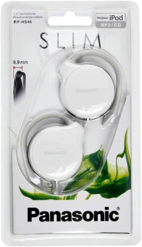 Panasonic RPHS46 White Clip On Ear Headphones Ultra Slim Lightweight