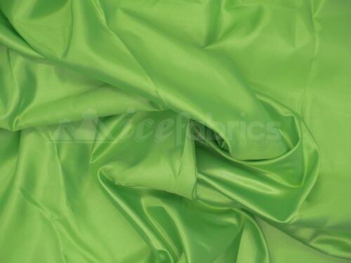 Lime Green Bridal Satin Fabric Silky By The Yard- Soft Thick Satin-