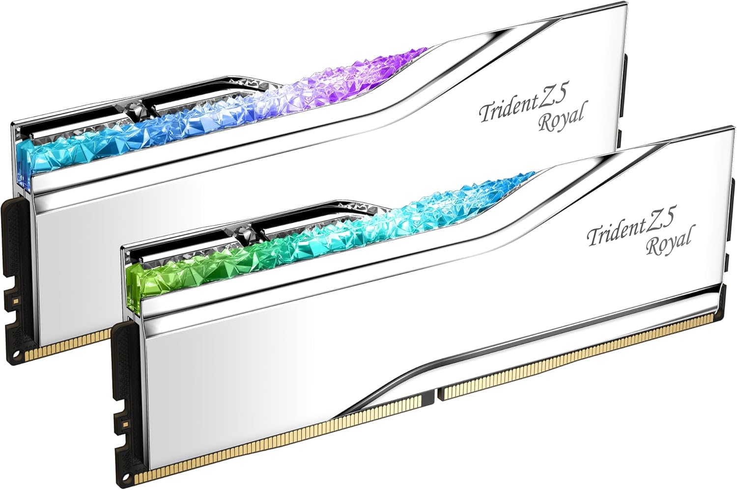 G.SKILL Trident Z5 Royal Series (Intel XMP 3.0) DDR5 RAM 64GB (2x32GB) 6400MT/s CL32-39-39-102 1.40V Desktop Computer Memory UDIMM – Silver (F5-6400J3239G32GX2-TR5S)