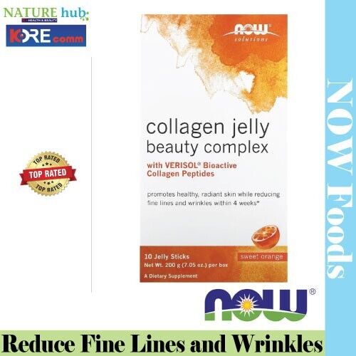 NOW Foods, Solutions, Collagen Jelly Beauty Complex, Sweet Orange, 10 Sticks