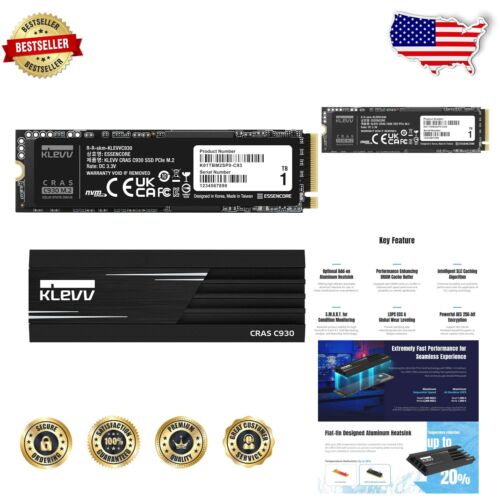 1TB PCIe Gen4x4 NVMe Gaming SSD – CRAS C930 with Heatsink & Security Features