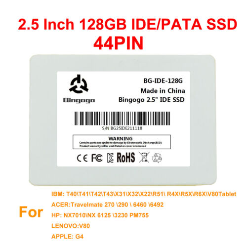 128GB BINGOGO PATA IDE 44 Pin SSD For IBM Laptop T40 T41 T42 T43 X31 X32 X22 R51