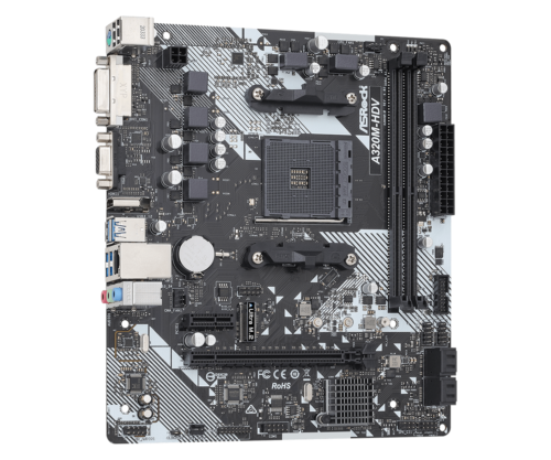 ASRock A320M-HDV AM4 A320 4 SATA3, 1 Ultra M.2 USB 3.1 HDMI M-ATX Motherboard