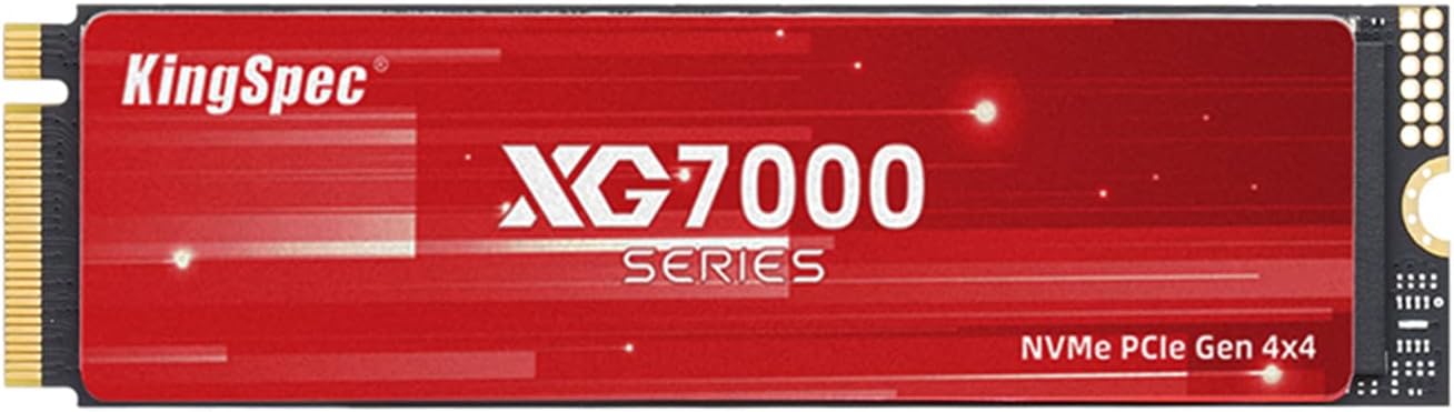 KingSpec XG7000 2TB NVMe SSD M.2 PCIe Gen4 M.2 2280 Internal Solid State Drives Up to 7400MB/s Suitable for Desktop, Gaming Laptop, Enthusiasts, IT Profession