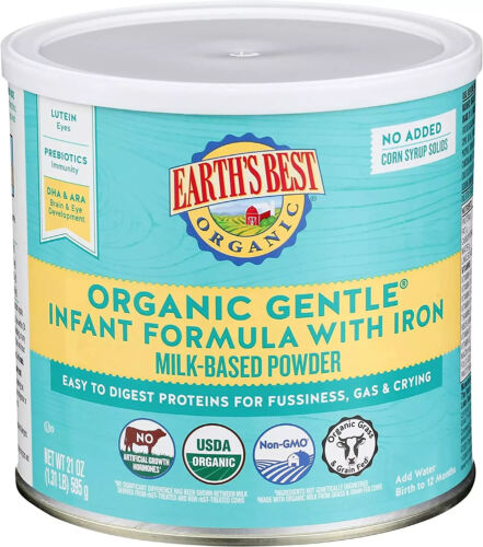 Earth’S Best Organic Baby Formula for Babies 0-12 Months, Powdered Milk-Based Ge