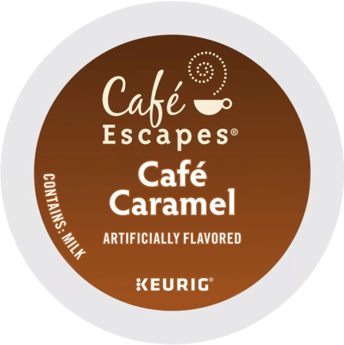 Cafe Escapes Coffee Keurig Single Serve K-Cup Pods, Cafe Caramel, 96 Count