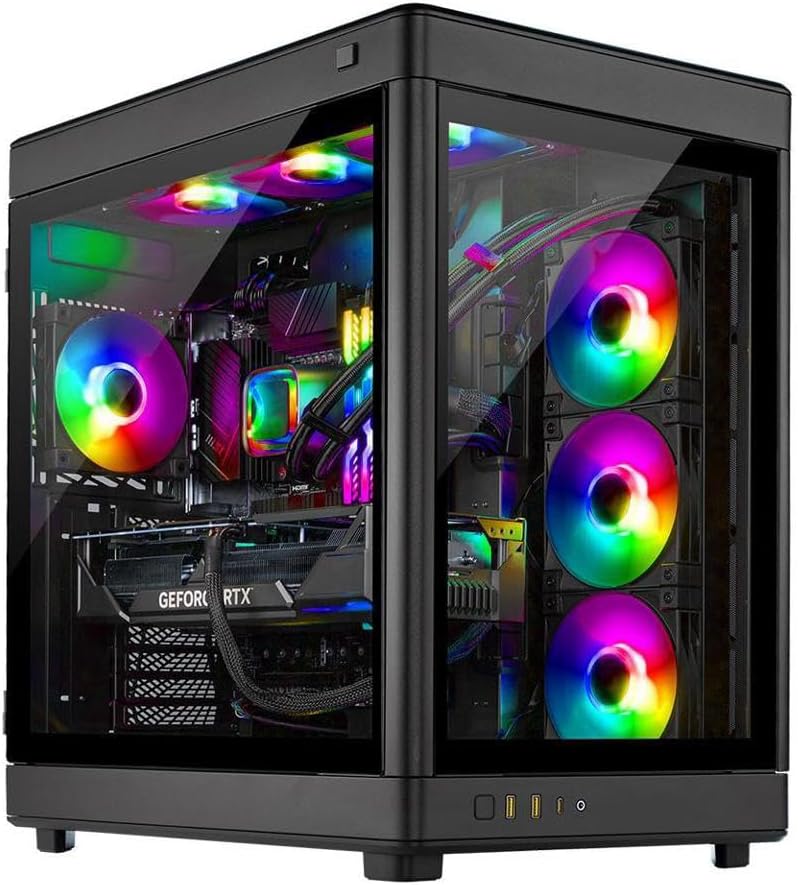 Skytech Gaming Prism Gaming PC, Ryzen 9 7900X3D 4.4 GHz, RTX 4080, 1TB NVME Gen4, 32GB DDR5 RAM RGB, 1000W Gold ATX 3.0 PSU Wi-Fi, Win 11 Home, RGB-Keyboard and RGB-Mouse Included