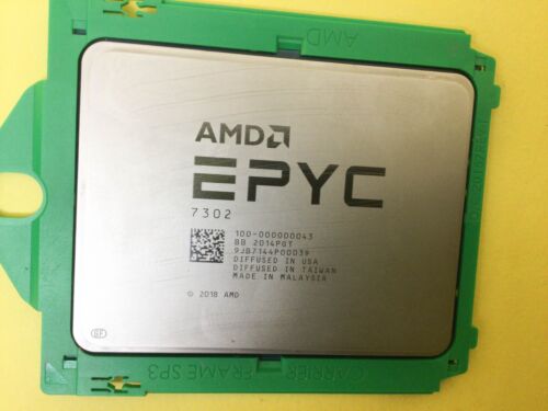 AMD EPYC 7302 16 Core 3.00GHz 128MB Cache 155W Processor 100-000000043 UNLOCKED