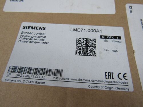 SIEMENS LME71.000A1 MICROPROCESSOR BURN CONTROL MODULE ***NIB***