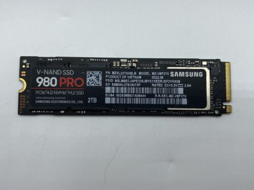 SAMSUNG MZ-V8P2T0 980 PRO SSD 2TB PCIe NVMe Gen 4 M.2 Internal SSD Used