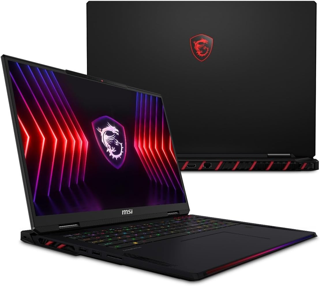 EXCaliberPC [2024] MSI Raider A18 HX A7VIG-022US (AMD Ryzen 9 7945HX3D, 32GB DDR5 RAM, 2X 1TB NVMe SSD, NVIDIA GeForce RTX 4090, 18″ QHD+ 240Hz, Windows 11) Gaming Laptop