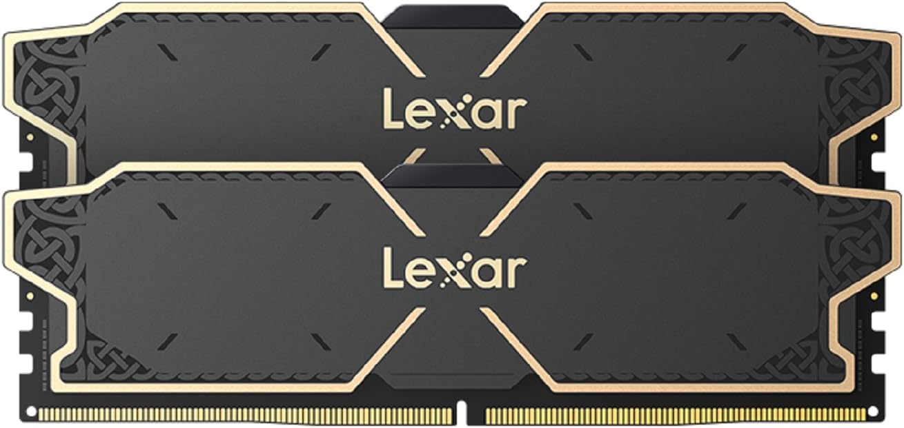 Lexar 32GB (2x16GB) THOR OC DDR5 RAM 5600MT/s CL36 1.25V Desktop Memory with Heatsink, AMD Expo and Intel XMP 3.0, Black (LD5U16G56C36LG-RUD)