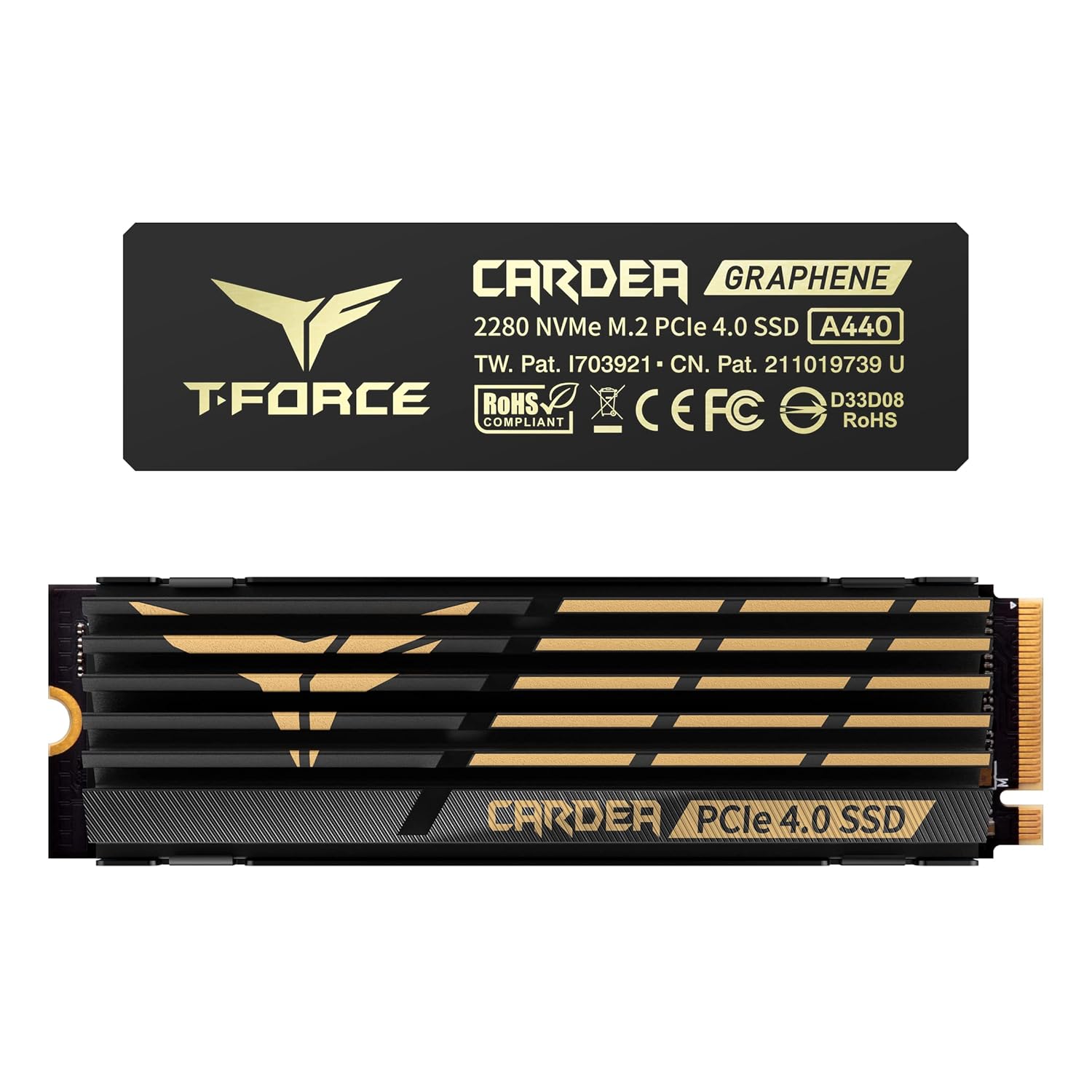 TEAMGROUP T-FORCE A440 Aluminum Heatsink 2TB DRAM SLC Cache 3D NAND TLC NVMe PCIe Gen4x4 M.2 2280 Internal SSD R/W 7000/6900 MB/s TM8FPZ002T0C327