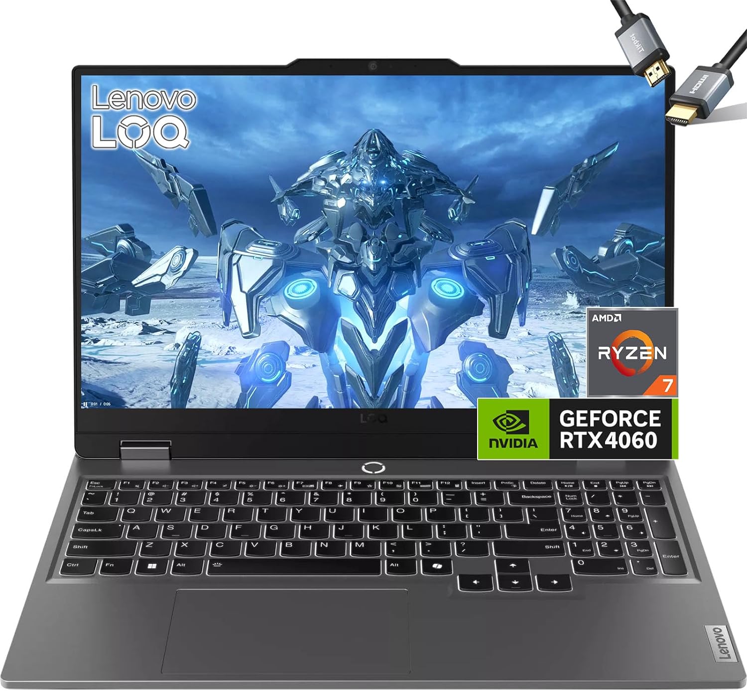 Lenovo-LOQ Gaming-Laptop RTX 4060 – AMD Ryzen 7 7435HS Beat i7-12650H – 15.6 FHD IPS Display G-SYNC – Windows 11 – Backlit Keyboard – Computadora Gamer 2024 (64GB DDR5 RAM| 2TB PCIe SSD)