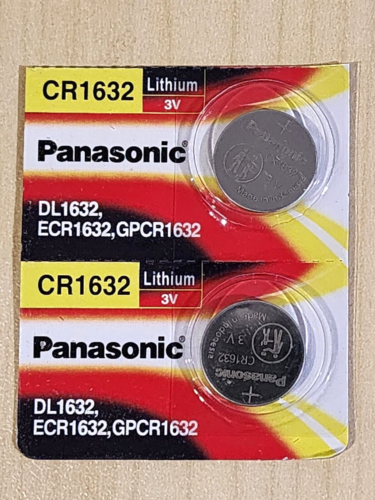 2 x carded PANASONIC CR1632 3v LITHIUM BATTERY CR 1632 CMOS KEY FOBS  EXP. 2034