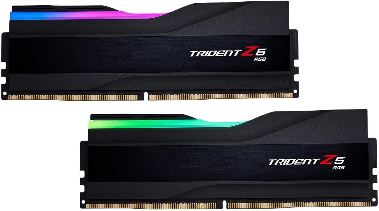 G.SKILL Trident Z5 RGB Series (Intel XMP 3.0) DDR5 RAM 64GB (2x32GB) 6000MT/s CL36-36-36-96 1.35V Desktop Computer Memory UDIMM – Matte Black (F5-6000J3636F32GX2-TZ5RK)