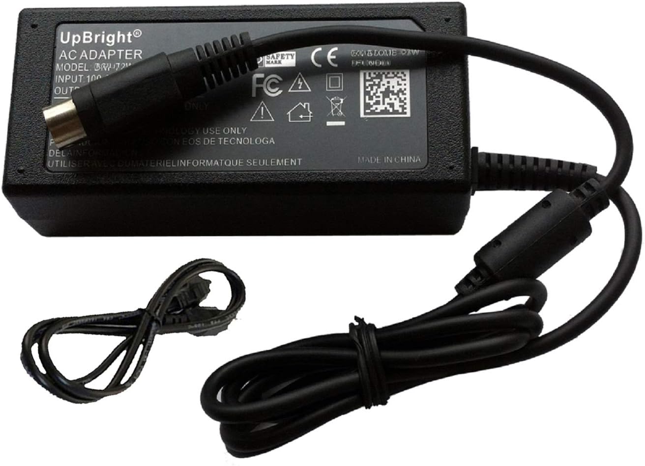 UpBright 4-Pin DIN AC/DC Adapter Compatible with Vantec NexStar NexStar3 CX NST-360 NST360 NST-360UFS NST-360S2i NST-300S2 SATA to USB 2.0 External Hard Disk Drive Enclosure HDD HD 5V 12V Power Supply