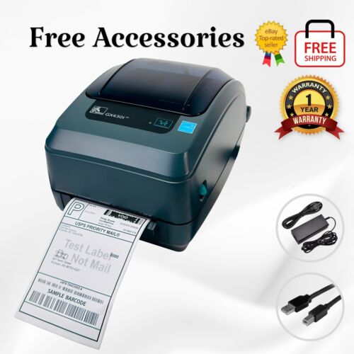 Zebra GX430T Thermal Transfer Barcode Printer 300 dpi USB Serial 1 YR WARRANTY