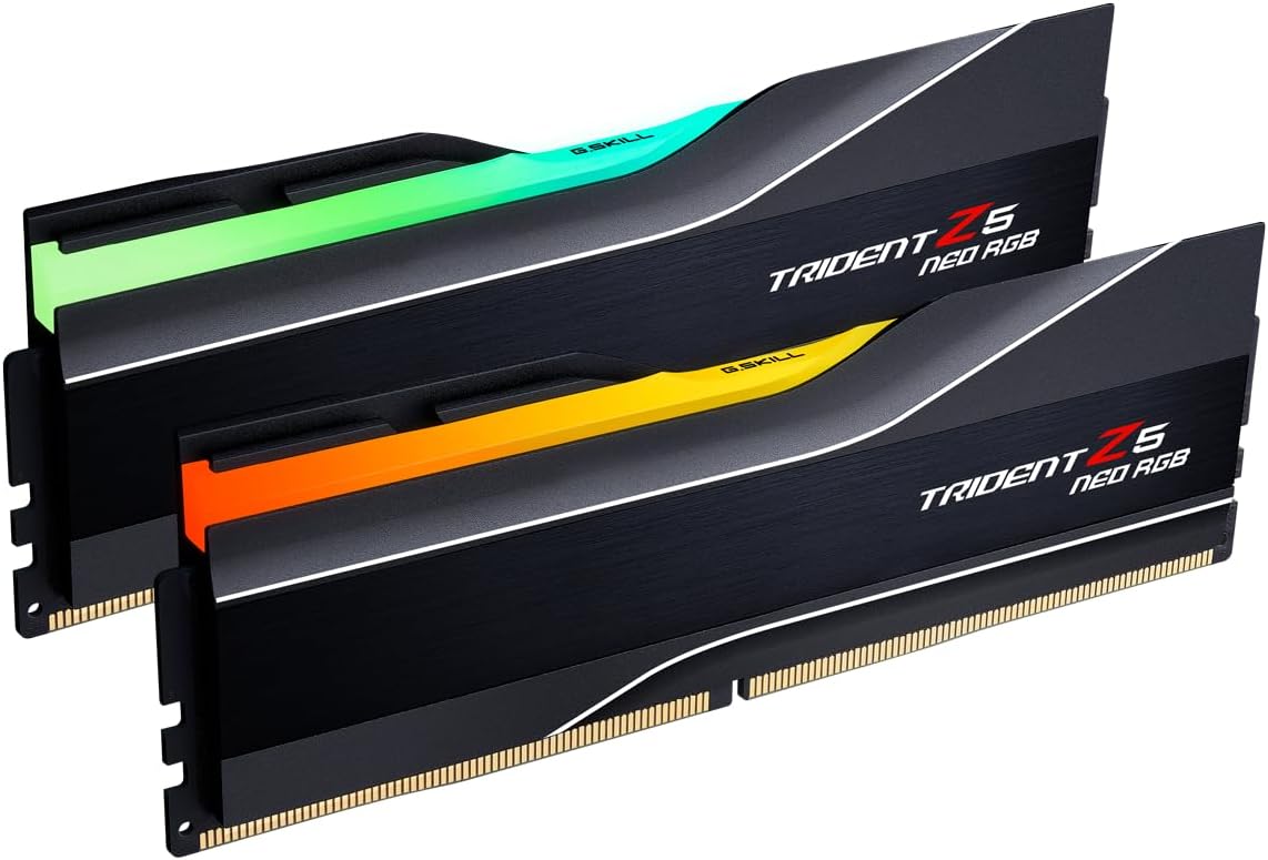 G.SKILL Trident Z5 Neo RGB Series (AMD Expo) DDR5 RAM 32GB (2x16GB) 6400MT/s CL30-39-39-102 1.40V Desktop Computer Memory UDIMM – Matte Black (F5-6400J3039G16GX2-TZ5NR)