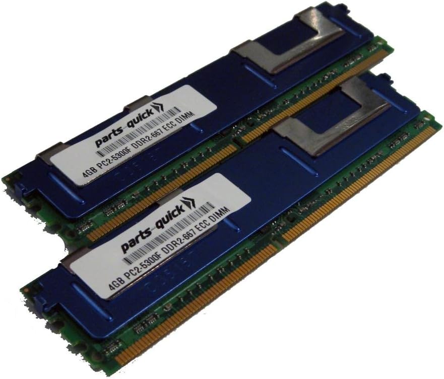 8GB Kit 2 X 4GB DDR2 Server Memory Upgrade for Dell PowerEdge 2900 SDRAM ECC Fully Buffered FB DIMM PC2-5300 240 pin 667MHz RAM (PARTS-QUICK Brand)