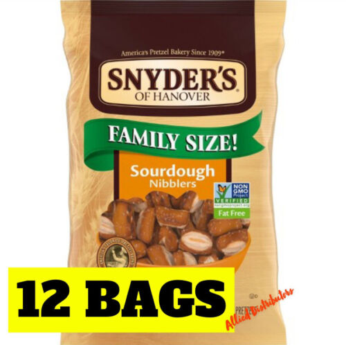 12x Snyder’s of Hanover Nibbler Pretzels, Sourdough, 16 Ounce, 12 Pack (12 Bags)