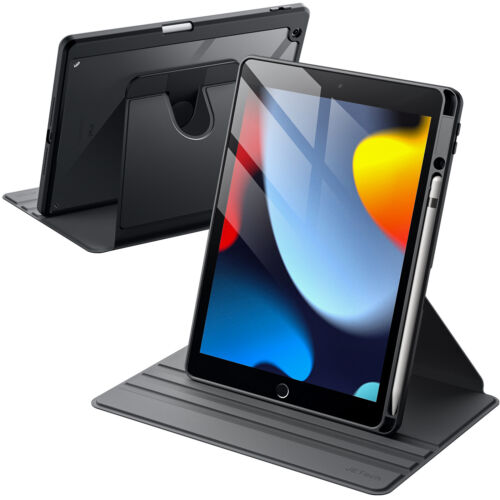 JETech Rotating Case for iPad 9/8/7 (10.2-Inch, 2021/2020/2019 Model)