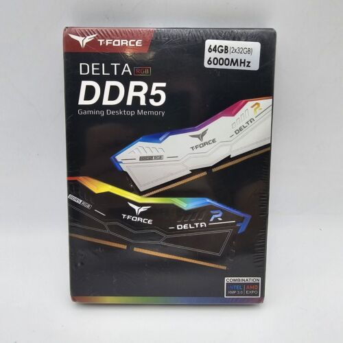 TEAMGROUP T-Force Delta RGB DDR5 Ram 64GB (2x32GB) 6000MHz CL38 Intel XMP 3.0