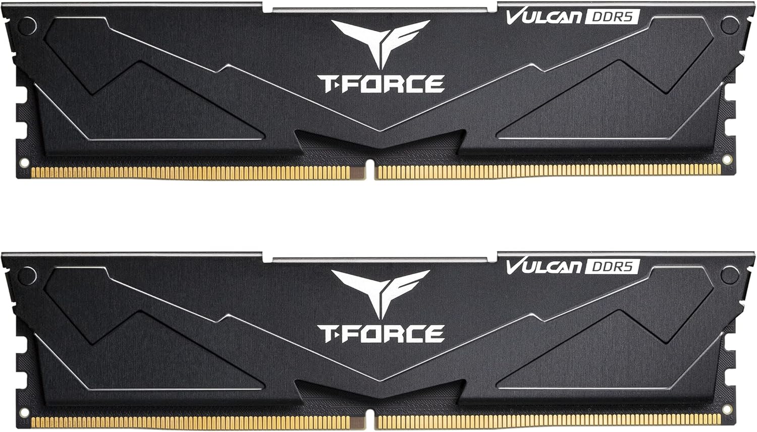 TEAMGROUP T-Force Vulcan DDR5 64GB (2x32GB) 5200MHz (PC5-41600) CL40 Intel XMP 3.0 & AMD Expo Compatible Desktop Memory Module Ram Black – FLBD564G5200HC40CDC01