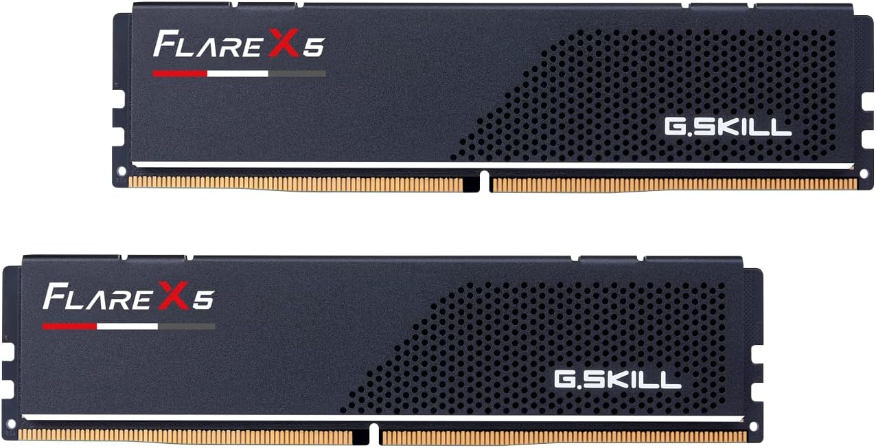 G.SKILL Flare X5 Series (AMD Expo) DDR5 RAM 64GB (2x32GB) 5600MT/s CL36-36-36-89 1.25V Desktop Computer Memory UDIMM – Matte Black (F5-5600J3636D32GX2-FX5)