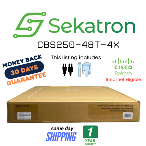 Cisco CBS250-48T-4X 48-Port Gigabit Switch w/ 4x 10G SFP+ Uplinks Fast Ship