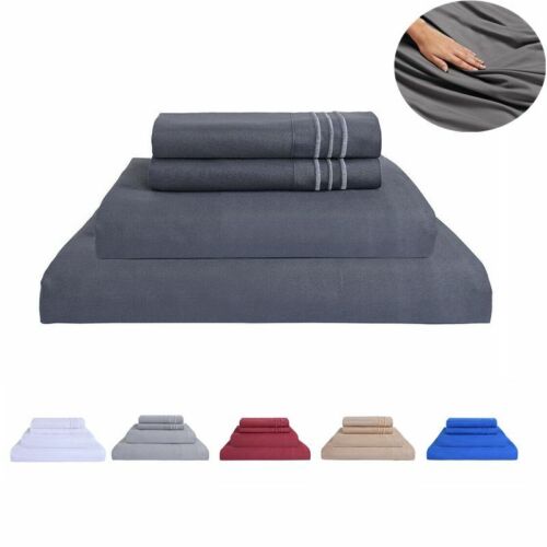 Egyptian Comfort 2200 Count 4 Piece Bed Sheet Set Deep Pocket Hotel Bed Sheets