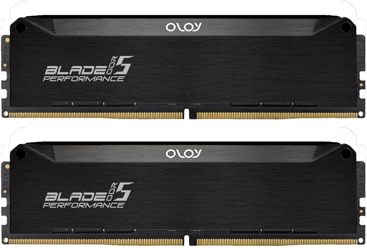 OLOy DDR5 RAM 64GB (2x32GB) Black Hairline Blade 6400 MHz CL32 1.35V Gaming UDIMM (MD5U3264321BRLDA)