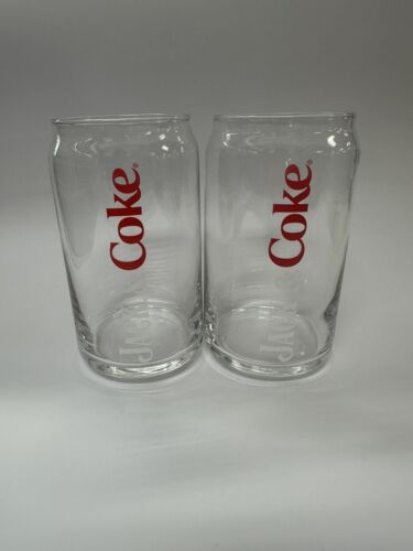 Jack & Coke  (16 Ounce Can Sized) Barware Can Glasses (1 Set Of 2)