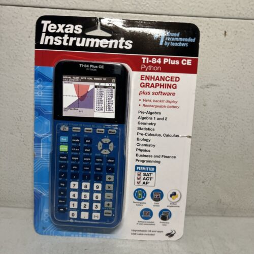 Texas Instruments TI-84 Plus CE Python Graphing Calculator Blue-  Brand New