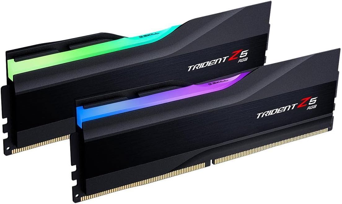 G.SKILL Trident Z5 RGB Series (Intel XMP 3.0) DDR5 RAM 32GB (2x16GB) 6800MT/s CL34-45-45-108 1.40V Desktop Computer Memory UDIMM – Matte Black (F5-6800J3445G16GX2-TZ5RK)