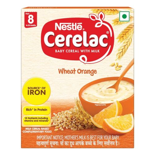 CERELAC Nestle Baby Cereal With Milk, Wheat Orange, From 8 To 24 Months, Stage 2