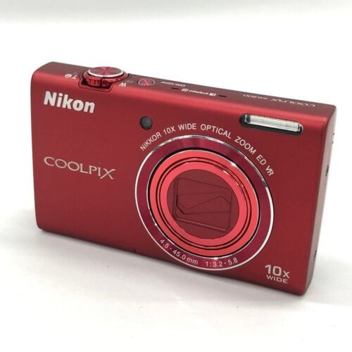 Nikon COOLPIX S6200 Red Digital Camera English Language From Japan Used