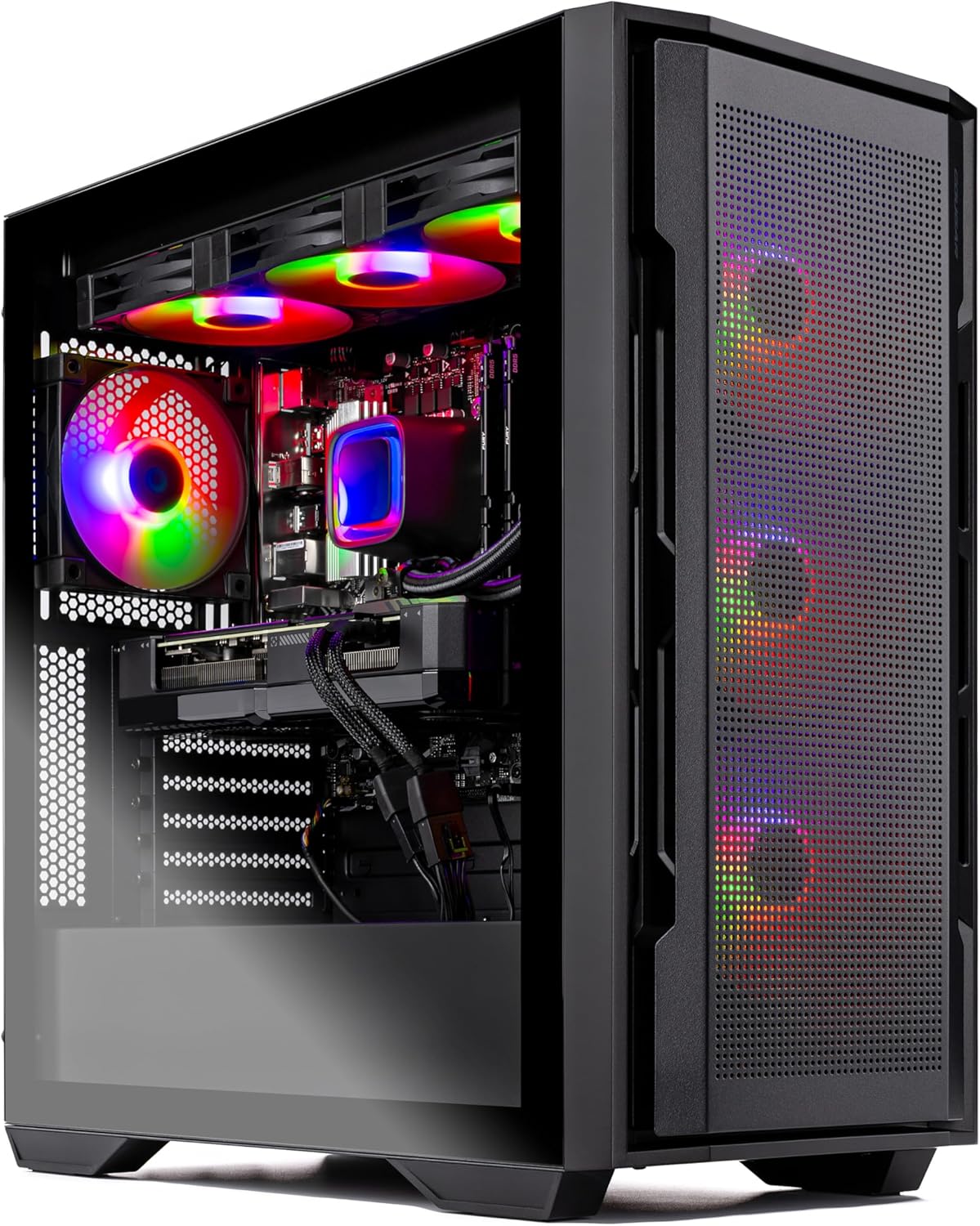 Skytech Rampage Gaming PC Desktop, Ryzen 7 9700X 3.8 GHz (5.5GHz Turbo Boost), NVIDIA RTX 4060 Ti 8GB GDDR6X, 1TB SSD, 16GB DDR5 RAM 5200, 750W Gold PSU, 360mm ARGB AIO, Wi-Fi, Win 11 Home