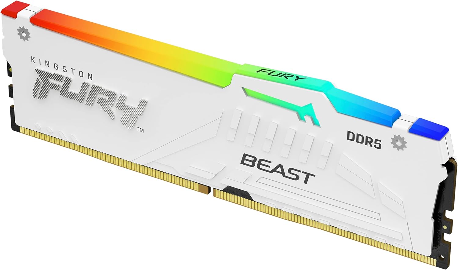 Kingston FURY Beast White RGB 64GB (2x32GB) 6000MT/s CL36 DDR5 Expo DIMM | Infrared Syncing | FURY CTRL Software | Overclocking | Plug N Play | AMD Expo | Kit of 2 | KF560C36BWEAK2-64