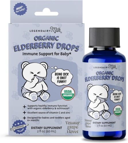 Legendairy Milk Organic Elderberry Drops – Baby Multivitamin with Echinacea,…