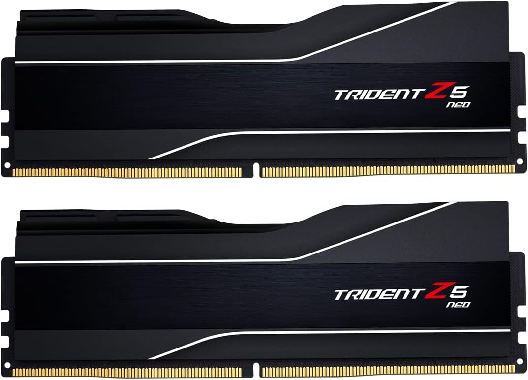 G.SKILL Trident Z5 Neo Series (AMD Expo) DDR5 RAM 64GB (2x32GB) 6000MT/s CL32-38-38-96 1.40V Desktop Computer Memory UDIMM – Matte Black (F5-6000J3238G32GX2-TZ5N)